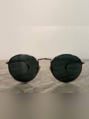 Tom Ford Ryan-02 TF649 14N Silver Round Metal Unisex Sunglasses 50mm Blue Lenses